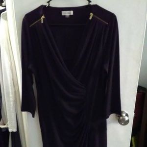 CALVIN KLEIN BLACK DRESS WITH GOLD ZIPPERS